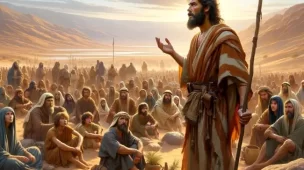 João Batista prega no deserto